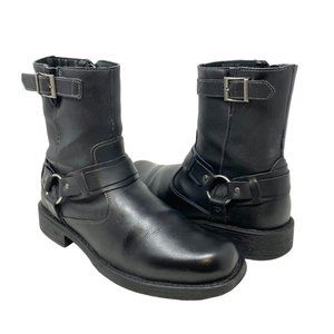 Natha Lavorazione Artigiana Coach Leather Moto Boots - Size 9.5